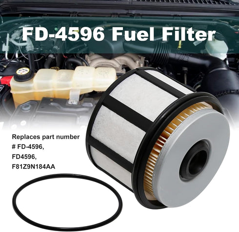 FD-4596 Fuel Filter Element 7.3L Powerstroke Diesel Replacement for Ford 2002-2003 E550 Super Duty 2000-2003 E450 Excursion 1999-2003 E350 F250 F3...