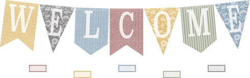 Teacher Created Resources Classroom Cottage Pennants Welcome Bulletin Board (TCR7170)...