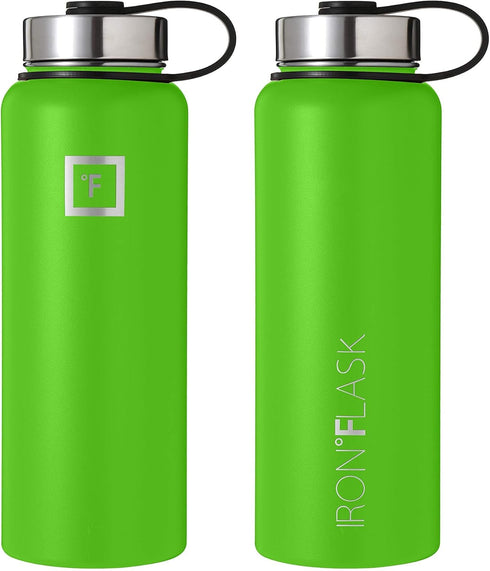 IRON °FLASK Sports Water Bottle - Wide Mouth with 3 Straw Lids - Stainless Steel Gym & Outdoor Bottles for Men, Women & Kids - Double Walled, Insu...