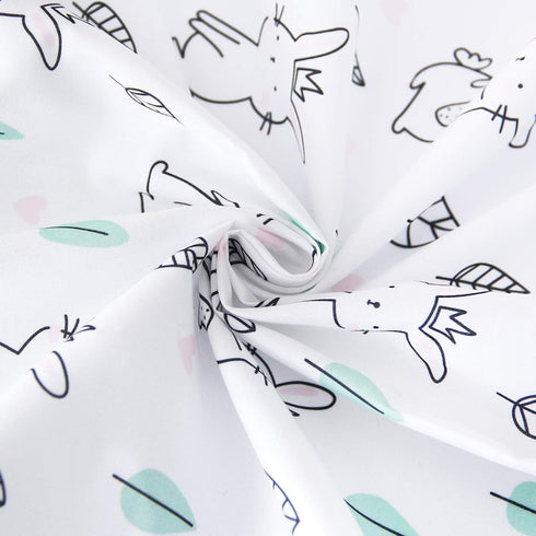 Pack and Play Sheets Fitted Mini Crib, Breathable Microfiber Stretchy Playard Sheets Fit for Graco Pack and Play, Lovely Bunny Mini Crib Fitted Sh...