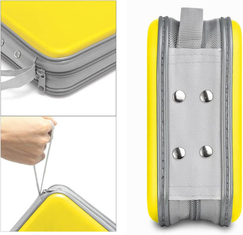 CD Case, 40 Capacity CD/DVD Case Holders Wallet Hard Plastic DVD Disc Cases Storage Binder for Car Home Office Travel (Yellow)...