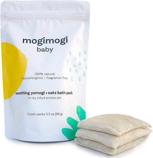 Organic Oatmeal Soothing Bath Soak for Sensitive Skin, Baby & Kids – All Natural & Fragrance-Free, 17 Oz (3 Packs) - Made in USA by mogimogi Baby...