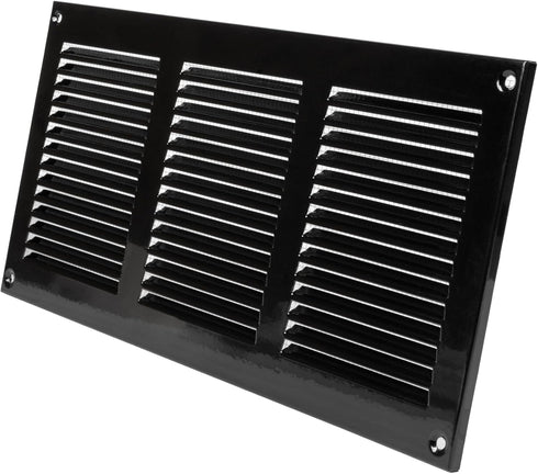 Vent Systems 12'' x 6'' Inch Black Air Vent Cover Metal Air Return Grill with Built in Pest Guard Screen HVAC Vent Cover for Home Improvement Vent...
