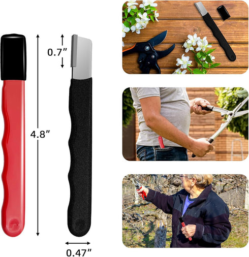 2 Pieces Garden Tool Sharpener, Garden Tool Blade Sharpener for Knife, Garden Knife Sharpener for Hedge Shears Scissors, Mini Sharpener for Garden...