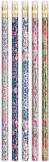 Galison Liberty Tanjore Gardens Pencil Set from Features 10#2 Wooden Pencils with Printed Floral Designs on Each, Stylish Pencils, Makes a Great G...