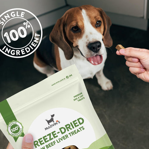 McLovin's Pet Freeze Dried Raw Beef Liver Dog Treats, 14 oz. - Single Ingredient, Grain-Free, Gluten-Free, High-Protein Treat – Healthy Dog Traini...