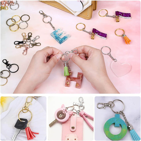 120pcs Key Chain Clip Hooks, Evatage Swivel Clasps Lanyard Snap Hook with Key Rings, Keychain Hooks for Lanyard, Purse and Crafting...