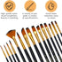Acrylic Paint Brushes Set 15 Pieces, Nylon Bristle Paintbrushes for Acrylic Painting, Oil and Watercolor Brushes for Body Face Rock Canvas Miniatu...