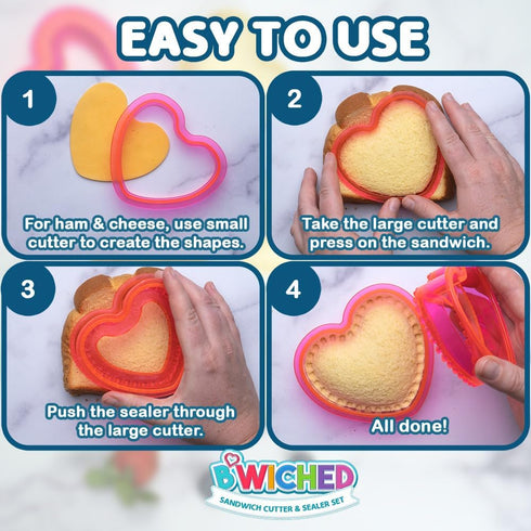 Sandwich Cutter and Sealer - Crustless Sandwich Maker - Great for Lunchbox and Bento Box - Boys and Girls Kids Lunch - Sandwich Cutters for Kids (...