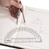 EBOOT Student Geometry Math Set, Drawing Compass and 6 Inch Clear Swing Arm Protractors 180 Degree Math Protractor (Argent, Classic)...