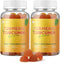 Turmeric Curcumin Gummies with Black Pepper 2 Pack, Turmeric and Ginger Supplement for Immune Joint Support, Sugar Free Turmeric Ginger Gummies fo...