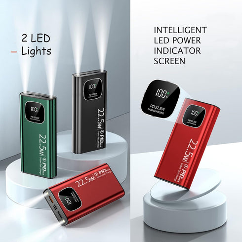 Portable Charger 20000 mAh Power Bank PD 20W Fast Charging Portable Charger LED Mirror Display Screen Slim Portable Phone Charger for iPhone 14/13...