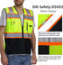 Vest Reflective with Pockets and Zipper, High Visibility Mesh ANSI Class 2, Made with 3M Reflective Tape, Yellow and Black Large...