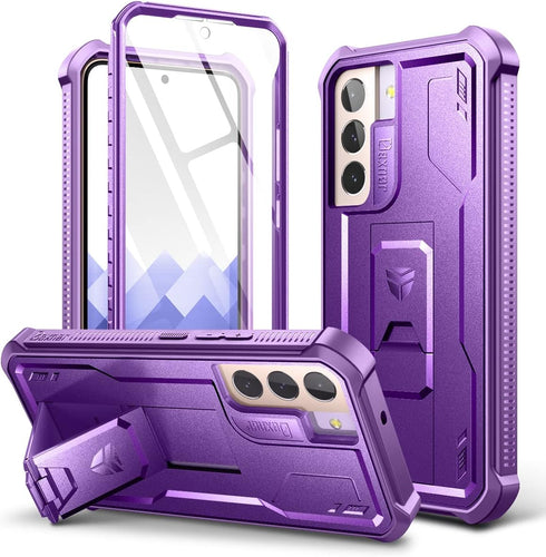 Dexnor Samsung Galaxy S22 Plus Case, Heavy Duty Military Grade Protection with Screen Protector, Kickstand, Shockproof, Phantom Purple...
