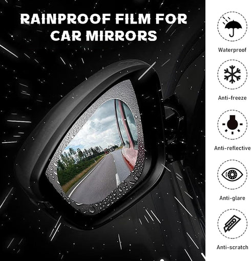 2 PCS Car Rearview Mirror Film, 3.93" x 5.7" Waterproof Mirror Films, Anti-Fogging Rear View Safe Driving Sticker Film for Most Vehicles, Universa...