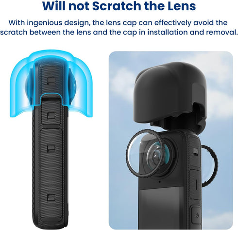 Lens Protection Cap/Lens Silicon Cover for Insta360 X4 Full Protection, Impact Resistant, Drop-Proof (Grey)...