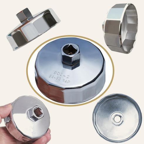 84mm 14Flutes Oil Filter Wrench for Sprinter, Jeep and Dodge. Oil Filter Cap Socket Removal Tool for Changing Oil...