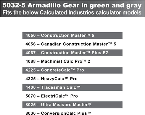 Calculated Industries 5032-5 Armadillo Gear Hard Protective Calculator Case in Lime Green...