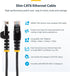 StarTech.com 1.5 m CAT6 Cable - Slim CAT6 Patch Cord - Black - Snagless RJ45 Connectors - Gigabit Ethernet Cable - 28 AWG (N6PAT150CMBKS)...