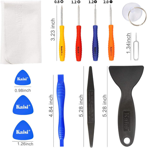 Kaisi Professional Electronics Opening Pry Tool Repair Kit with Metal Spudger Non-Abrasive Nylon Spudgers and Anti-Static Tweezers for Cellphone i...