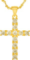 LIFETIME JEWELRY Cubic Zirconia Cross Necklace for Women & Men 24k Gold Plated...