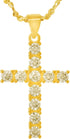 LIFETIME JEWELRY Cubic Zirconia Cross Necklace for Women & Men 24k Gold Plated...