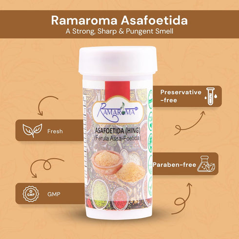 Ramaroma Asafetida (Hing) Ground 0.35oz (10g) ~ All Natural | Salt Free | Vegan | Non-GMO | Asafoetida Indian Spice | Best for Onion Garlic Substi...