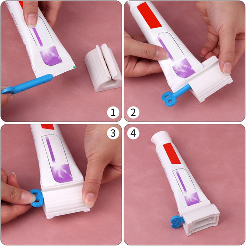 3pcs-Rolling Tube Toothpaste Squeezer Toothpaste Seat Holder Stand for Bathroom Accessories?Mix Color?...