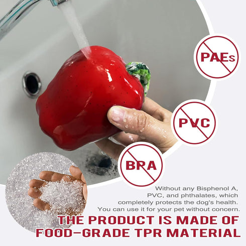 Dog Chew Toys for Aggressive-Chewers - Indestructible Dog Toy for Aggressive Chewer?Tough Chew Toys for Dogs (Rubber Red Apple)...