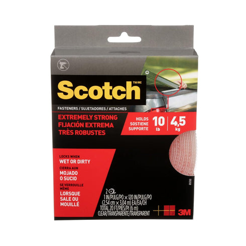 Scotch Extreme Fasteners, 1" x 10', Clear (RF6760) 2 Roll/Pack...