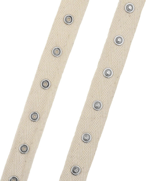 Mandala Crafts Metal Snap Tape for Sewing by Yard Snap Buttons for Clothes - Sew on Snaps Strips Fastener Tim for Clothing - 3 Yds Cotton Cream Sn...