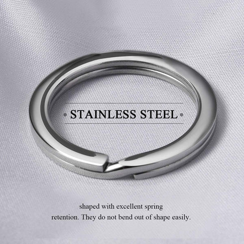 Enenes 50PCS Stainless Steel Split Key Rings - 10/20/30mm Durable Metal Keychain Rings with Spring Lock, Jewelry Findings for Keys, DIY Crafts, ID...