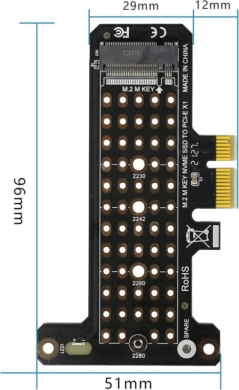 GELRHONR M.2 NVME SSD to PCIe X1 Host Controller Expansion Card,Supports 2280, 2260, 2242, 2230 Solid State Drives(Do not Support NGFF)...