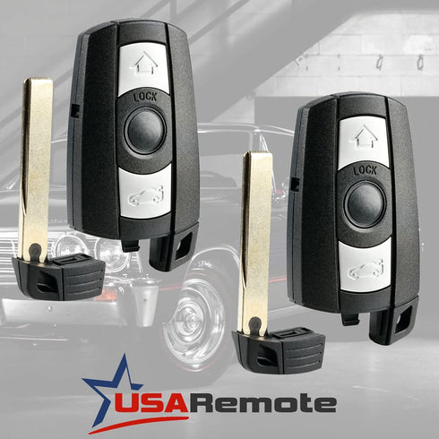 Car Key Fob Keyless Entry Remote fits BMW 3, 5, Series (KR55WK49123, KR55WK49127), Set of 2...