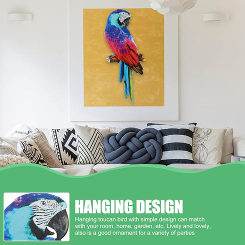 ARTIBETTER Large Metal Hornbill Wall Decor Tropical Bird Toucans Hanging Sculpture Metal Wall Art Pendant for Outdoor Patio Wall Fence Backyard Ga...