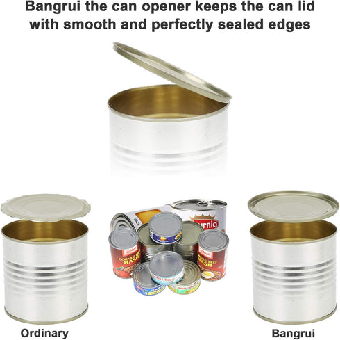 Home Kitchen Restaurant Safety Bottle Jar Wine Manual Can Opener&Bangrui Professional 4-in-1 Can Opener keeps smooth edges. With a corkscrew folde...