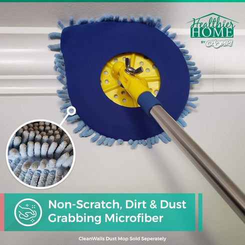 CHOMP! Microfiber Mop Refill Pack: 5 Minute CleanWalls 2-pak Giant Noodle Blue Duster Reusable Washable, Window/Door Frame Cleaner and Baseboard D...