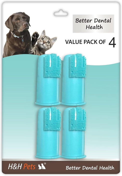 Professional Dog Finger Toothbrush by H&H Pets,Pack of 4...