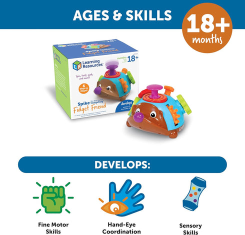 Learning Resources Spike the Fine Motor Hedgehog Fidget Friend -Ages 18+ months Fine Motor and Sensory Play Toy,Educational Toys for Toddlers, Tod...