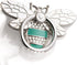 Allengel Bee Phone Ring Holder Finger Kickstand with Crystal, Cute Phone Ring Grip Holder for iPhone or Smartphone Cases, Silver Turquoise...