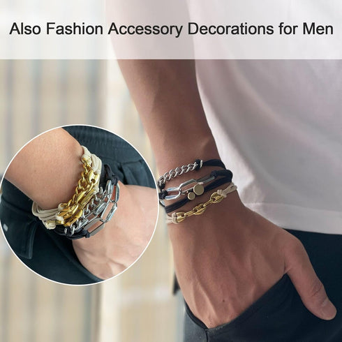 Fashion Hair Ties Bracelets with Metal Chain, Thin Hair Tie Korean Like Cute Bracelets on your Wrist Boho Hair Ties for Women Girls and Men...