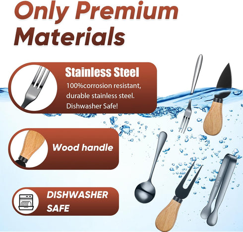 20 Pieces Charcuterie Board Accessories Spreader Knife Set Cheese Butter Spreader Knife Charcuterie Utensils with Wooden Handles Mini Serving Tong...