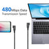 Right Angle USB C to USB C Cable 1M/3FT, 90 Degree 60W PD Type C Fast Charging & Data Transmission Nylon Braided Cable, for Type C Devices Laptop/...