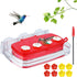 Window Hummingbird Feeder, Plastic Humming Bird Feeder with 3 Strong Suction Cups, Easy to Clean and Refil,Built-in Moat (10oz) (1, Red)...
