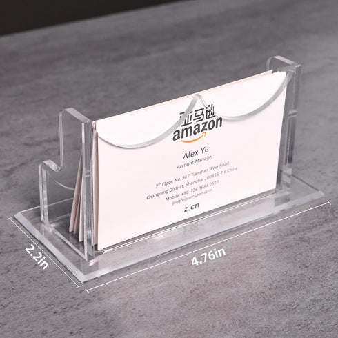 Business Card Holder for Desk Clear Acrylic Business Card Display Stand for Office Exhibition Home, 1 Slot Horizontal (Pack of 2)...