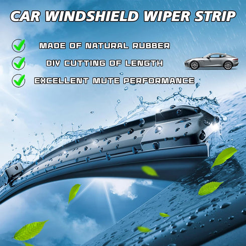 4PCS Wiper Blade Refills Silicone Windshield Wiper Replacement Strip, DIY Adjustable Automotive Rubber Frameless Window Boneless Insert Wiper Blad...