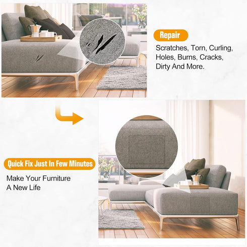 ILOFRI Fabric Couch Repair Patch Self Adhesive 8x11 inch 2PCS, Velvet Microfiber Flannel Sofa Repairing for Upholstery, Furniture, Loveseat, Car S...