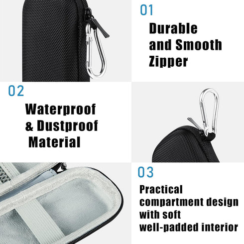 Travel Mini Case Compatible with Mini Blood Glucose Monitor,Protective Hard Shell Carrying Glucose Meter Waterproof Organizer for Diabetes Care Ac...