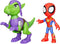 Spidey and his Amazing Friends Marvel Dino-Webs, Spidey and Goblin Raptor Action Figures Set, Super Hero Toys for Boys and Girls Ages 3 and Up...