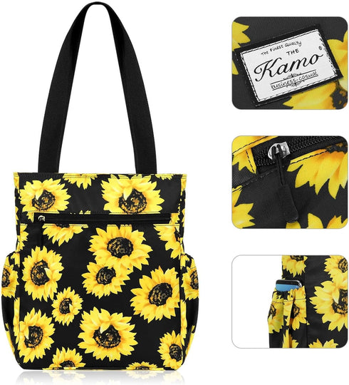 KAMO Floral Tote Bag - Waterproof Lightweight Handbags Travel Shoulder Bag for Hiking Yoga Gym Swimming Travel Beach...
